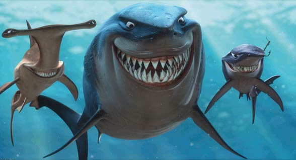 Sharks in children's movies are mostly villains...